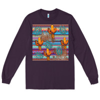 Plum cactus gemstone seamless Long Sleeve Tee - AdoDesignShop