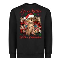 Black christmas life is better with a chihuahua Heavyweight Sweatshirt - JahusDesignShop