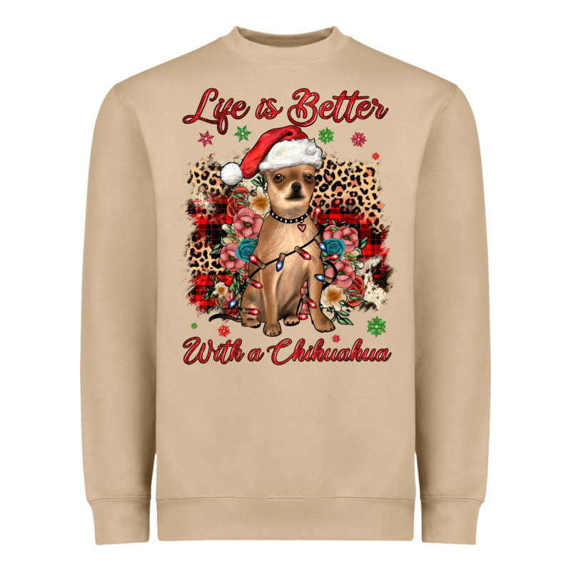 Christmas Life Is Better With A Chihuahua Heavyweight Sweatshirt by JahusDesignShop | Teevron
