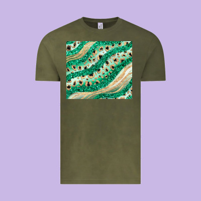 Green Glitter Vintage Tee Designed By Jahusdesignshop