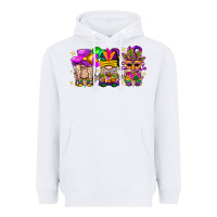 White Mardi Gras Gnomies Cakes Flowers And Balloon Heavyweight Hoodie - BundleAndBundleShop