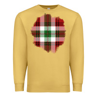 Antique Gold Christmas Tartan Patch Premium Sweatshirt - BundleAndBundleShop