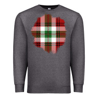 Charcoal Heather Christmas Tartan Patch Premium Sweatshirt - BundleAndBundleShop