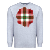 Heather Grey Christmas Tartan Patch Premium Sweatshirt - BundleAndBundleShop