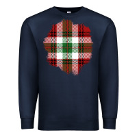 Navy Christmas Tartan Patch Premium Sweatshirt - BundleAndBundleShop