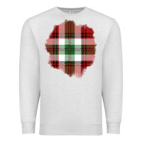 Oatmeal Heather Christmas Tartan Patch Premium Sweatshirt - BundleAndBundleShop