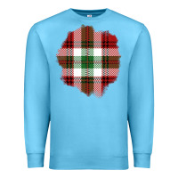 Ocean Blue Christmas Tartan Patch Premium Sweatshirt - BundleAndBundleShop