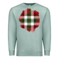 Seafoam Christmas Tartan Patch Premium Sweatshirt - BundleAndBundleShop