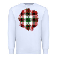 White Christmas Tartan Patch Premium Sweatshirt - BundleAndBundleShop