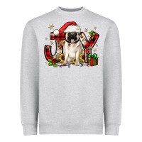 Heather Grey christmas joy pug Heavyweight Sweatshirt - JahusDesignShop