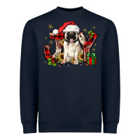 Navy christmas joy pug Heavyweight Sweatshirt - JahusDesignShop