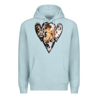 Blue Mist Country Cupid Valentine Cowhide Heart Premium Hoodie - Bettercallsaul