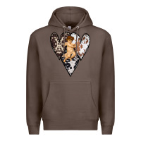 Coffee Country Cupid Valentine Cowhide Heart Premium Hoodie - Bettercallsaul
