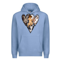 Colony Blue Country Cupid Valentine Cowhide Heart Premium Hoodie - Bettercallsaul