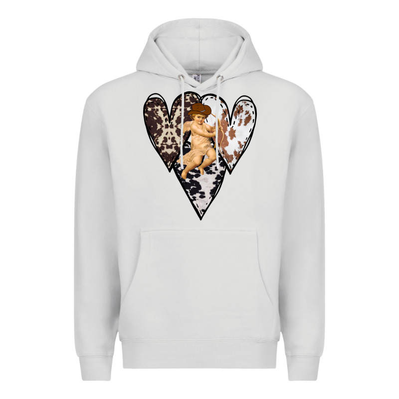 Country Cupid Valentine Cowhide Heart Premium Hoodie by Bettercallsaul | Teevron