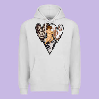 Country Cupid Valentine Cowhide Heart Premium Hoodie Designed By Bettercallsaul