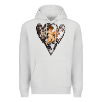 Dove Grey Country Cupid Valentine Cowhide Heart Premium Hoodie - Bettercallsaul