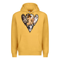 Mustard Country Cupid Valentine Cowhide Heart Premium Hoodie - Bettercallsaul