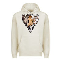 Oatmeal Heather Country Cupid Valentine Cowhide Heart Premium Hoodie - Bettercallsaul