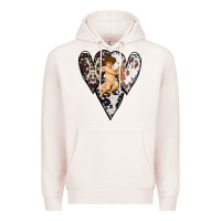 Pale Pink Country Cupid Valentine Cowhide Heart Premium Hoodie - Bettercallsaul