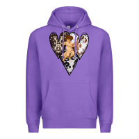 Purple Country Cupid Valentine Cowhide Heart Premium Hoodie - Bettercallsaul