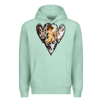 Seafoam Country Cupid Valentine Cowhide Heart Premium Hoodie - Bettercallsaul