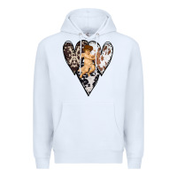 White Country Cupid Valentine Cowhide Heart Premium Hoodie - Bettercallsaul