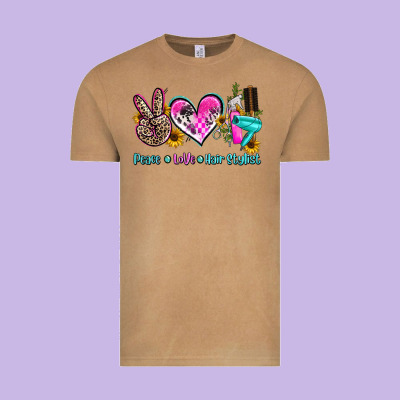 Peace Love Hair Stylist Vintage Tee Designed By Adodesignshop