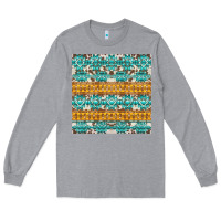 Heather Grey aztec cowhide seamless Long Sleeve Tee - AdoDesignShop