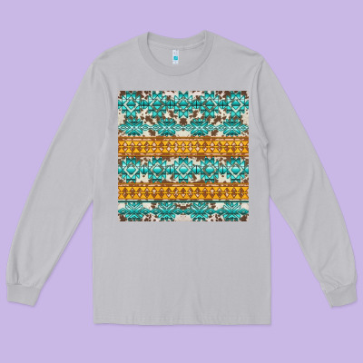 Aztec Cowhide Seamless Long Sleeve Tee Designed By Adodesignshop