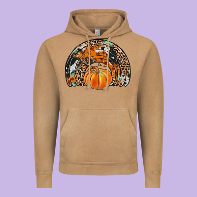 Western Pumpkin Fall Rainbow Vintage Hoodie Designed By Jahusdesignshop