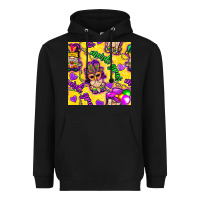 Black Mardi gras gnomies seamless pattern Heavyweight Hoodie - BundleAndBundleShop
