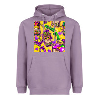 Lavender Mardi gras gnomies seamless pattern Heavyweight Hoodie - BundleAndBundleShop