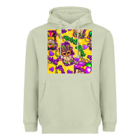 Matcha Mardi gras gnomies seamless pattern Heavyweight Hoodie - BundleAndBundleShop