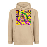 Mushroom Mardi gras gnomies seamless pattern Heavyweight Hoodie - BundleAndBundleShop
