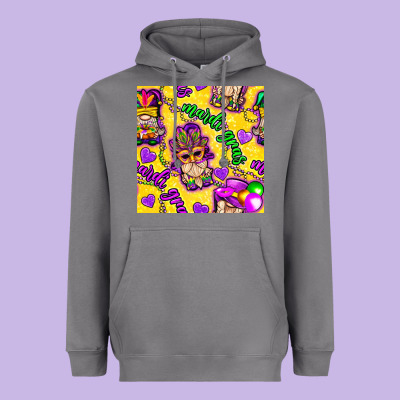 Mardi Gras Gnomies Seamless Pattern Heavyweight Hoodie Designed By Bundleandbundleshop