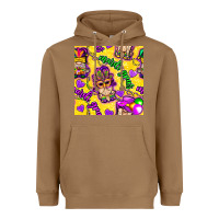 Toasted Coconut Mardi gras gnomies seamless pattern Heavyweight Hoodie - BundleAndBundleShop