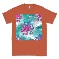 Copper ocean waves octopus seamless pattern Classic Tee - BundleAndBundleShop