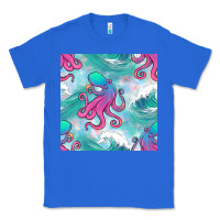 True Royal ocean waves octopus seamless pattern Classic Tee - BundleAndBundleShop