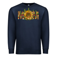 Navy Western Mom With Sunflower Premium Sweatshirt - BundleAndBundleShop