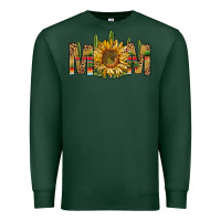 Sports Green Western Mom With Sunflower Premium Sweatshirt - BundleAndBundleShop