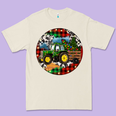 Premium Tee Christmas Farm Tractor