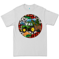 Dove Grey Christmas Farm Tractor Premium Tee - RanaPortraitStore