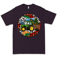 Plum Christmas Farm Tractor Premium Tee - RanaPortraitStore