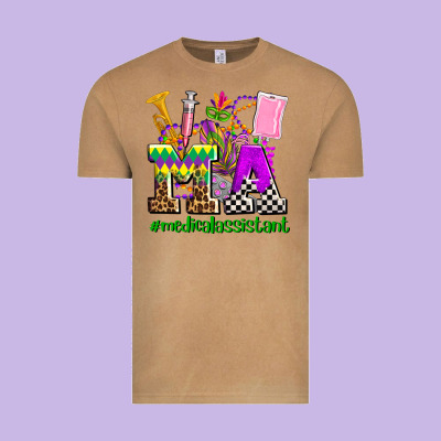 Mardi Gras Ma Medical Assistant Vintage Tee Designed By Adodesignshop