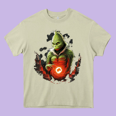 Grinch Heavy Core Tee Designed By Unal Design