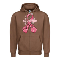 Chestnut survivor breast cancer with boxing gloves Zipper Hoodie - MaliasSmallBusiness