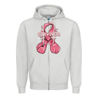 Dove Grey survivor breast cancer with boxing gloves Zipper Hoodie - MaliasSmallBusiness