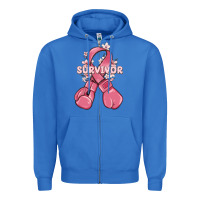 True Royal survivor breast cancer with boxing gloves Zipper Hoodie - MaliasSmallBusiness