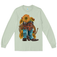 Matcha western boots with sunflowers Long Sleeve Tee - Artiststas